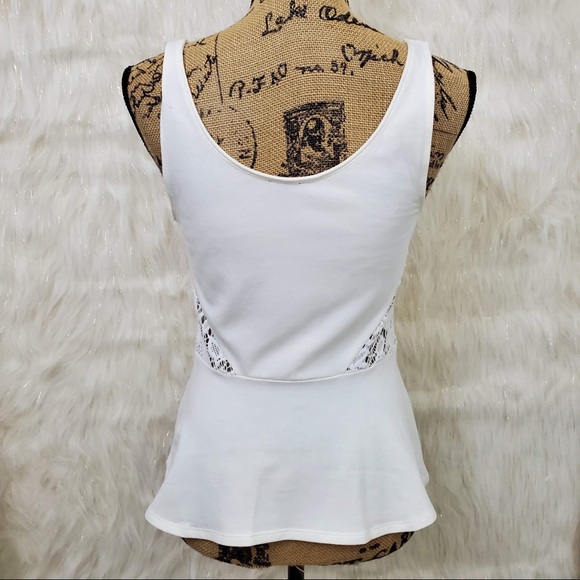 Express peplum white tank top - Picture 5 of 7